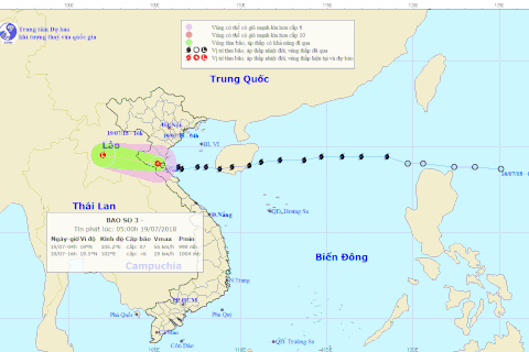 Chùm ảnh đường đi và vị trí cơn bão. (Nguồn: nchmf.gov)