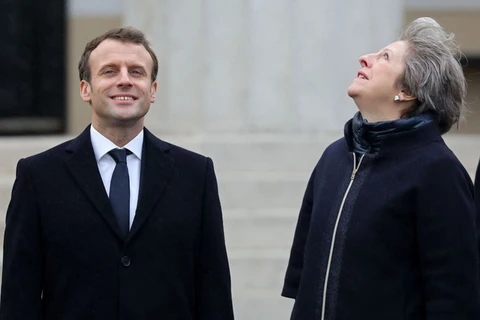 Thủ tướng Anh Theresa May và Tổng thống Pháp Emmanuel Macron. (Nguồn: AFP)
