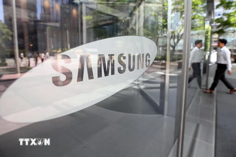 Biểu tượng Samsung tại trụ sở ở thủ đô Seoul của Hàn Quốc. (Ảnh: Yonhap/TTXVN)