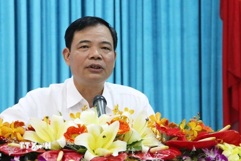 Bộ trưởng Bộ Nông nghiệp và Phát triển Nông thôn Nguyễn Xuân Cường phát biểu tại Hội nghị. (Ảnh: Công Mạo/TTXVN)