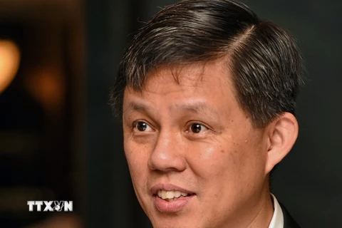 Bộ trưởng Thương mại và Công nghiệp Singapore Chan Chun Sing. (Ảnh: AFP/TTXVN)