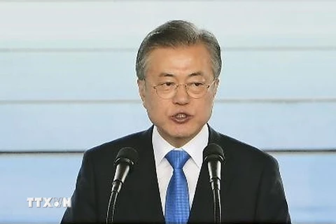 Tổng thống Hàn Quốc Moon Jae-in. (Ảnh: Kyodo/TTXVN)