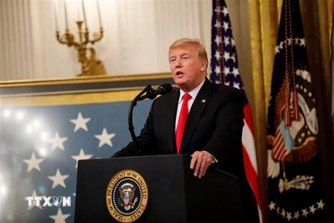 Tổng thống Mỹ Donald Trump phát biểu tại Washington DC., ngày 12/9/2018. (Ảnh: THX/TTXVN)