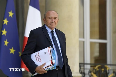 Bộ trưởng Nội vụ Pháp Gerard Collomb. (Ảnh: AFP/TTXVN)
