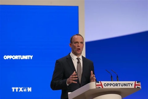 Bộ trưởng phụ trách Brexit của Anh Dominic Raab. (Ảnh: THX/TTXVN)