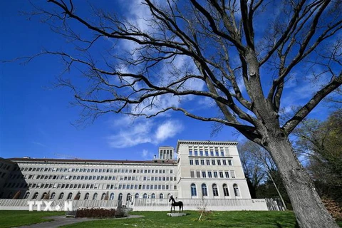 Trụ sở Tổ chức Thương mại thế giới (WTO) tại Geneva của Thụy Sĩ. (Ảnh: AFP/TTXVN)