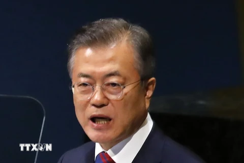 Tổng thống Hàn Quốc Moon Jae-in. (Ảnh: Yonhap/TTXVN)