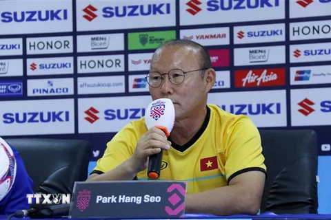 Huấn luyện viên đội tuyển Việt Nam Park Hang Seo. (Ảnh: Phạm Kiên/TTXVN)