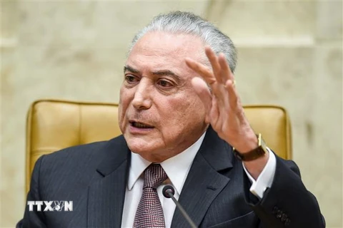 Tổng thống Brazil Michel Temer cũng nằm trong diện bị điều tra. (Ảnh: AFP/TTXVN)