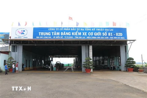 Trung tâm đăng kiểm xe cơ giới số 81 02D của tỉnh Gia Lai. (Ảnh: Hồng Điệp/TTXVN)