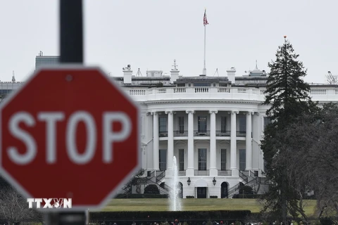 Quang cảnh bên ngoài Nhà Trắng tại Washington D.C., Mỹ, ngày 12/1 vừa qua. (Ảnh: THX/TTXVN)