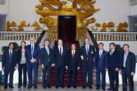 Thủ tướng Nguyễn Xuân Phúc tiếp Bộ trưởng Kinh tế và Năng lượng Đức Peter Altmaier. (Ảnh: Thống Nhất/TTXVN)