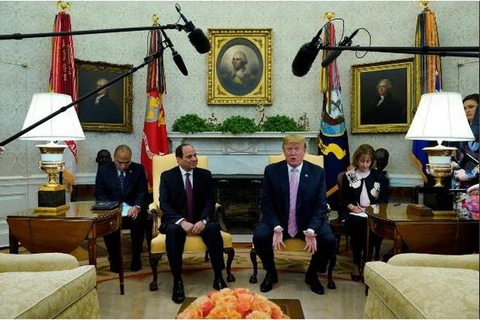 Tổng thống Mỹ Donald Trump và người đồng cấp Ai Cập Abdel-Fattah Al-Sisi. (Nguồn: Reuters)