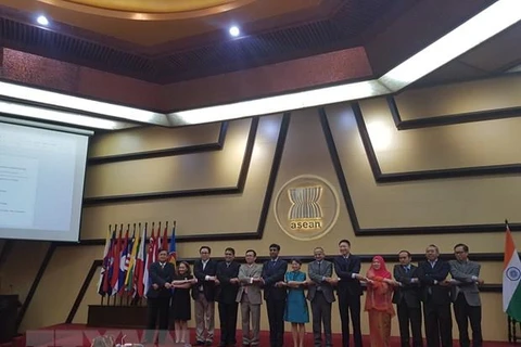 Các đại biểu dự Cuộc họp lần thứ 19 Ủy ban hợp tác chung ASEAN-Ấn Độ (AIJCC). (Nguồn: Phái đoàn Việt Nam tại ASEAN)