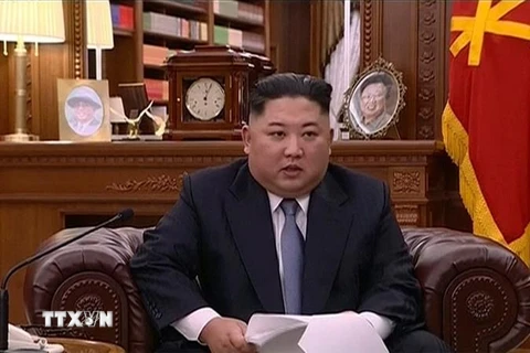 Nhà lãnh đạo Triều Tiên Kim Jong-un. (Ảnh: AP/TTXVN)