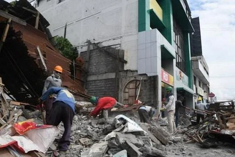 Hiện trường một trận động đất ở Philippines. (Nguồn: AFP)
