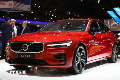 Mẫu xe của hãng Volvo được giới thiệu tại Triển lãm ôtô Brussels, Bỉ, ngày 18/1 vừa qua. (Ảnh: THX/TTXVN)