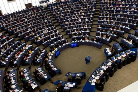 Toàn cảnh phiên họp Nghị viện châu Âu tại Strasbourg của Pháp. (Ảnh: AFP/TTXVN)