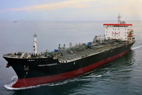 Tàu chở dầu Kokuka Courageous thuộc hãng vận tải biển Kokuka Sangyo của Nhật Bản. (Ảnh: AFP/TTXVN)