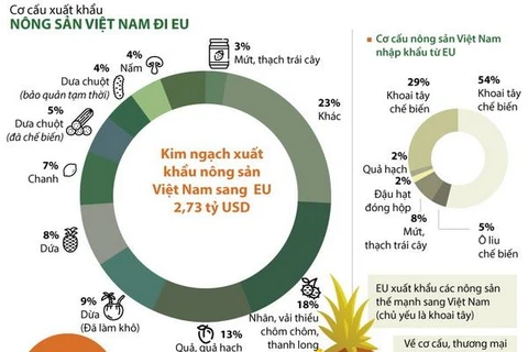 Thương mại hai chiều ngành rau quả Việt Nam-EU tăng trưởng cao