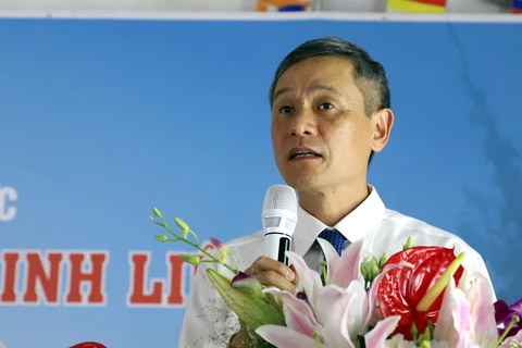 Đại sứ Việt Nam tại Cộng hòa Liên bang Đức Nguyễn Minh Vũ phát biểu lại lễ kỷ niệm. (Ảnh: Phạm Thắng/TTXVN)