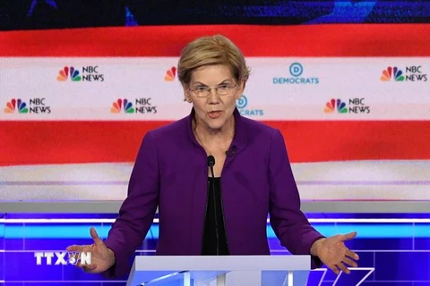 Ứng cử viên Tổng thống Mỹ Elizabeth Warren. (Ảnh: AFP/TTXVN)