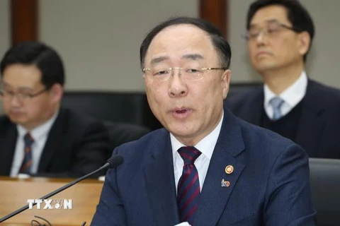 Bộ trưởng Kế hoạch và Tài chính Hàn Quốc Hong Nam-ki. (Ảnh: Yonhap/TTXVN) 
