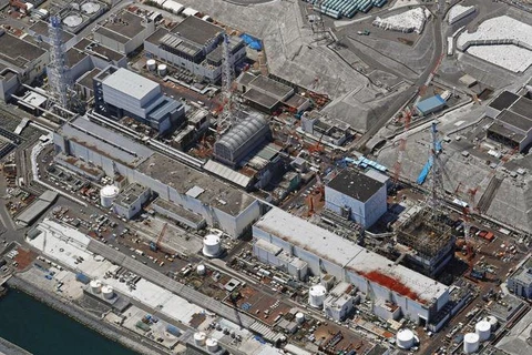 Ảnh chụp từ máy bay ngày 23/4 vừa qua, cho thấy nhà máy điện hạt nhân Fukushima Daiichi bị tê liệt. (Nguồn: kyodonews)