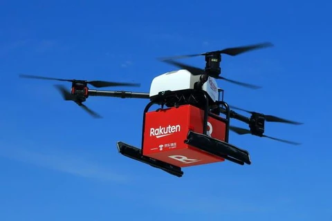 Thử nghiệm giao hàng bằng drone với chuỗi siêu thị Seiyu. (Nguồn: nikkei)