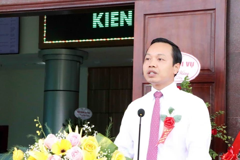 Phó Bí thư Tỉnh ủy, Chủ tịch UBND tỉnh Lai Châu Trần Tiến Dũng phát biểu. (Ảnh: Công Tuyên/TTXVN)