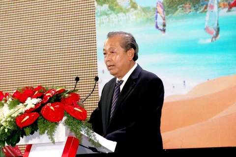 Phó Thủ tướng Thường trực Trương Hòa Bình phát biểu tại Hội nghị. (Ảnh: Nguyễn Thanh/TTXVN)