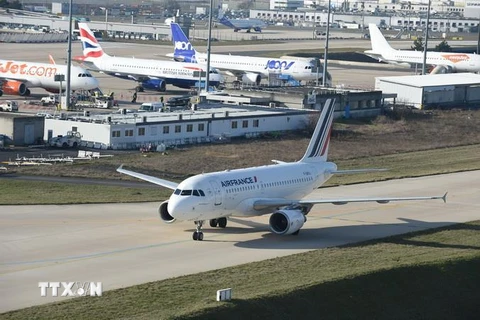 Máy bay của hãng hàng không Air France tại sân bay Roissy của Pháp. (Ảnh: AFP/TTXVN)