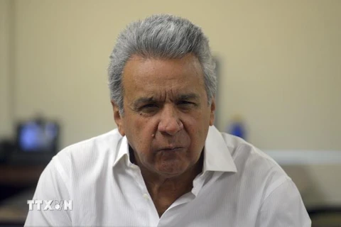 Tổng thống Ecuador Lenin Moreno tại một cuộc họp ở Guayaquil ngày 8/10 vừa qua. (Ảnh: AFP/TTXVN)