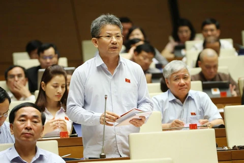 Đại biểu Quốc hội tỉnh Quảng Trị Đỗ Văn Sinh phát biểu ý kiến. (Ảnh: Doãn Tấn/TTXVN)