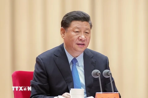 Tổng Bí thư, Chủ tịch Trung Quốc Tập Cận Bình chủ trì hội nghị. (Ảnh: THX/TTXVN)