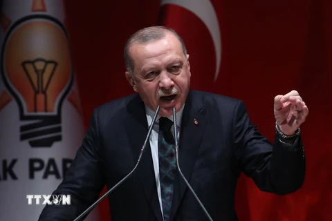 Tổng thống Thổ Nhĩ Kỳ Recep Tayyip Erdogan. (Ảnh: AFP/TTXVN)