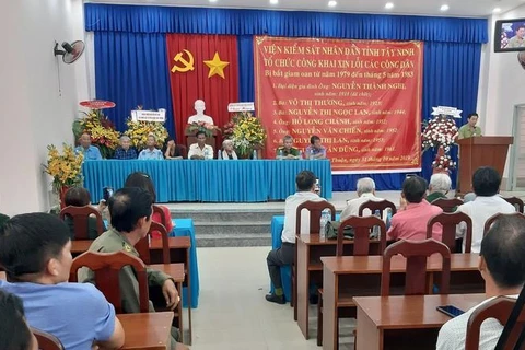 Viện Kiểm sát tỉnh Tây Ninh công khai xin lỗi người bị oan sai