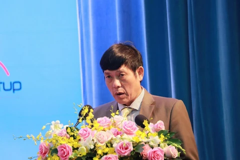Ông Trần Văn Quang, Phó Vụ trưởng Vụ Phát triển Khoa học và Công nghê địa phương thuộc Bộ Khoa học và Công nghệ, phát biểu tại sự kiện. (Ảnh: Đặng Tuấn/TTXVN)