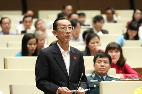 Đại biểu Quốc hội Thành phố Hồ Chí Minh Trần Hoàng Ngân phát biểu. (Ảnh: Văn điệp/TTXVN)