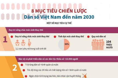 [Infographics] Tám mục tiêu Chiến lược Dân số Việt Nam đến năm 2030
