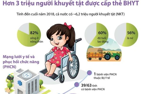 [Infographics] Hơn 3 triệu người khuyết tật được cấp thẻ BHYT