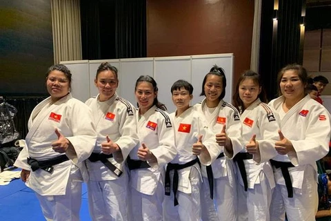 Các nữ võ sỹ môn Judo giành huy chương Vàng ở nội dung đối kháng