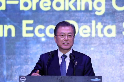 Tổng thống Hàn Quốc Moon Jae-in. (Ảnh: Thống Nhất/TTXVN)