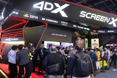 Màn hình 4DX của Công ty CJ 4DPLEX được trưng bày tại Triển lãm Điện tử tiêu dùng 2020 tại Las Vegas, ngày 9/1. (Nguồn: CJ CGV Co.)