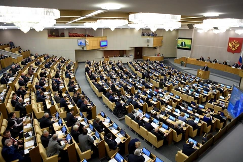Toàn cảnh phiên họp của của Duma Quốc gia (Hạ viện) Nga tại Moskva. (Ảnh: AFP/TTXVN)