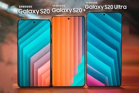 Mẫu điện thoại Galaxy S10+ của Samsung được trưng bày tại Seoul, Hàn Quốc, ngày 30/4/2019. (Ảnh: AFP/TTXVN)