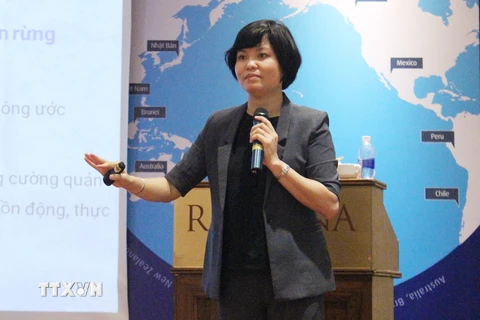 Bà Nguyễn Thị Thu Trang, Giám đốc Trung tâm WTO và Hội nhập VCCI. (Ảnh: Xuân Anh/TTXVN)