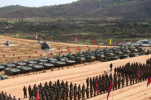 Quang cảnh lễ khai mạc diễn tập quân sự Rồng Vàng 2020. (Ảnh: Nguyễn Hùng Vũ/TTXVN)