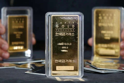 Vàng được bày bán tại Seoul, Hàn Quốc, ngày 13/2 vừa qua. (Ảnh: Yonhap/TTXVN)