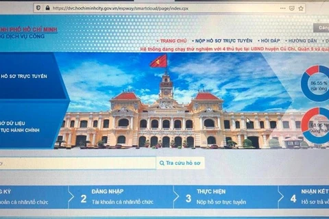 Giao diện Cổng dịch vụ công của TP.HCM. (Ảnh chụp màn hình): 